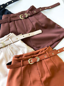 Shorts em Alfaiataria Modelo Zara com Cinto Encapado Grazi Ref. 1726