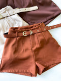 Shorts em Alfaiataria Modelo Zara com Cinto Encapado Grazi Ref. 1726