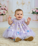 Vestido Vila Lele Jardim das Borboletas Baby Liz Lilas