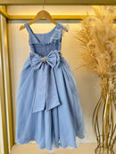 Vestido Infantil Longo Azul Formaturas Daminhas