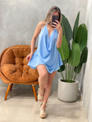 Conjunto em Crepinho Blusa Gola Boba e Shorts Saia Beatriz Ref. 1774