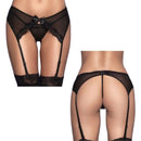 Calcinha sexy com cinta-liga em tule e lacinho na parte da frente – YAFFA