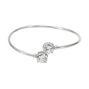 Bracelete Ponteira Banhado a Ródio Branco