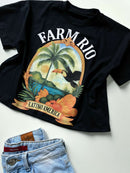 T- Shirt Cropped Estampas Tropical Ref. 809