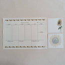 KIT Planner de Mesa Semanal + Bloquinho de Recado | GIRASSÓIS Papel: Marfim