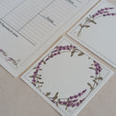 KIT Planner de Mesa Semanal + Bloquinho de Recado | LAVANDAS Papel: Marfim
