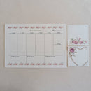 KIT Planner de Mesa Semanal + Bloquinho de Recado | ROSAS Papel: Marfim
