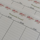 KIT Planner de Mesa Semanal + Bloquinho de Recado | ROSAS Papel: Marfim