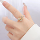 Anel Cravejados Micro Zircônias Cristal Banhado a Ouro 18k