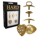 Anal Kit - HARD - Plug com 4 bases diferentes tamanho médio Dourado