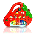 Piano Teclado Musical Infantil Sons Luz Eletrônico Morango