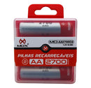 Pilha Recarregável AA 2700mah 2 Unidades
