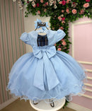 Vestido Vitoria Kids Leticia Azul Bebe