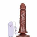 Pênis macio com Vibro e Ventosa 17,5 x 3,8 cm cor Chocolate