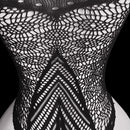 Body Sexy em Malha Jacquard com Amarração Cruzada no Pescoço