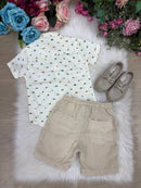 Conjunto Meninos Lucas Henrique Banana Club Shorts Linho Camisa Off
