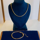 CONJUNTO RABO DE RATO COLAR E PULSEIRA OURO 18K