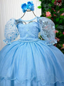 Vestido Bella Child Longo Eva Azul Bebe