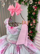 Vestido Bella Child Celina Florido Verde Claro