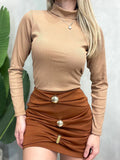 Blusa Feminina em Ribana Manga Longa Cacharrel Morgana Ref. 933