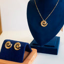 CONJUNTO ESPIRAL BANHADO OURO 18K