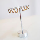 TRIO DE BRINCOS LOSANGO BANHADO OURO 18K