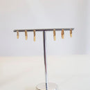 TRIO DE BRINCOS LOSANGO BANHADO OURO 18K