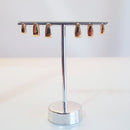 TRIO DE BRINCOS ARGOLA RETANGULAR BANHADO OURO 18K