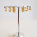 TRIO DE BRINCOS REDONDO TRABALHADO BANHADO OURO 18K