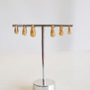 TRIO DE BRINCOS REDONDO TRABALHADO BANHADO OURO 18K