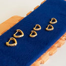 TRIO DE BRINCOS DE CORAÇÃO BANHADO OURO 18K