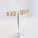 TRIO DE BRINCOS DE ARGOLA LISA BANHADO OURO 18K