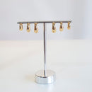 TRIO DE BRINCOS DE ARGOLA LISA BANHADO OURO 18K