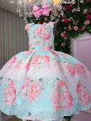 Vestido Mini Miss Lorena Florido Azul Bebe