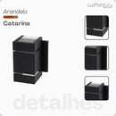 Arandela Catarina Aluminio 2 Fachos 2 Frisos Parede G9 1 Luz Lumini Lab