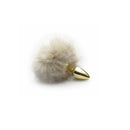 Plug anal de metal Dourado com rabo pompom - HARD