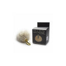 Plug anal de metal Dourado com rabo pompom - HARD