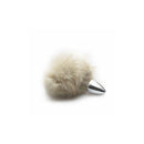 Plug anal de metal cromado com rabo pompom - HARD