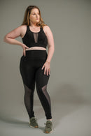Calça Legging Feminina com Filete e Tela