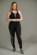 Calça Legging Feminina com Filete e Tela