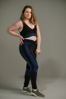 Calça Legging Feminina com Listras nas Coxas