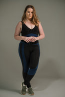 Calça Legging Feminina com Listras nas Coxas