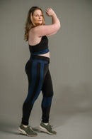 Calça Legging Feminina com Listras nas Coxas