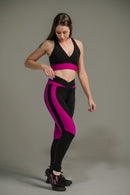 Calça Legging Feminina com Listras nas Coxas