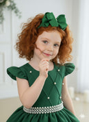 Vestido Ysa Kids Ariane Longo Verde Esmeralda
