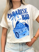 T- Shirt Cropped Estampas Tropical Ref. 809
