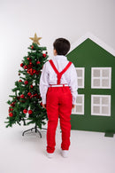 Conjunto Meninos Miss Cherry Leo Suspensorio Vermelho