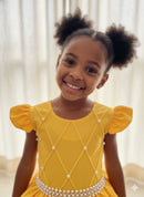 Vestido Ysa Kids Ariane Longo Amarelo Gema