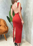 Vestido Longo em Ribana Regata Costas Nua Rafaela Ref. 1667