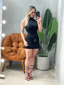 Vestido Curto em Malha Romantic Balone com Fivela Joice Ref. 1836
